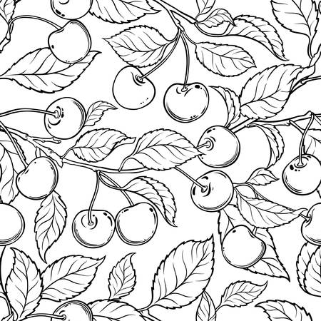 cherry seamless patternのイラスト素材