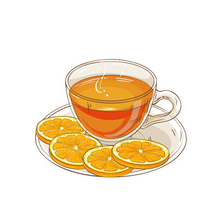 orange tea illustrationのイラスト素材