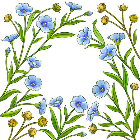 flax vector frame on white backgroundのイラスト素材