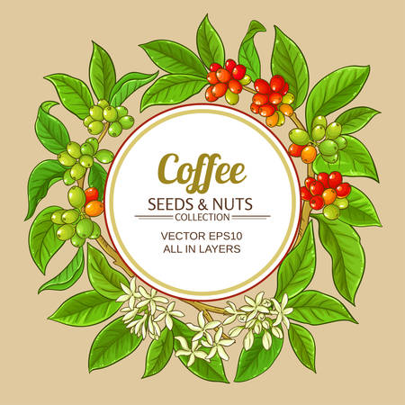 coffee vector frame on color backgroundのイラスト素材