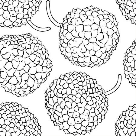 calodendrum fruits vector pattern on white backgroundのイラスト素材