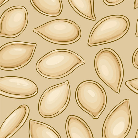 pumpkin seeds vector patternのイラスト素材