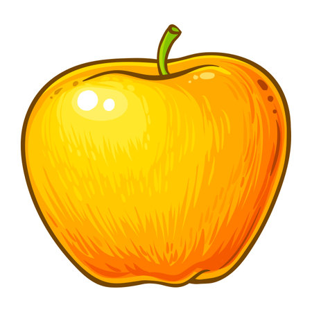 Apple Fruit Colored Detailed Illustrationのイラスト素材
