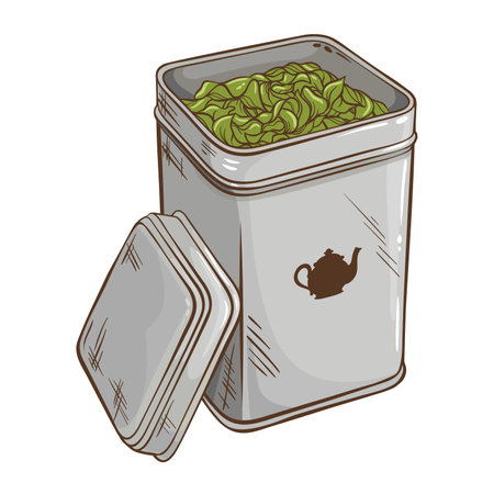 Tin Packaging Colored Detailed Illustration.のイラスト素材