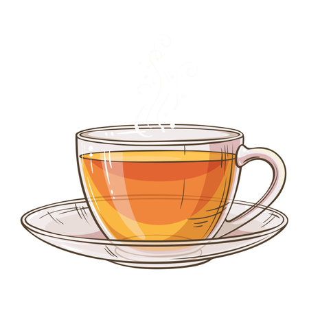 Cup of Tea Colored Vector Illustrationのイラスト素材