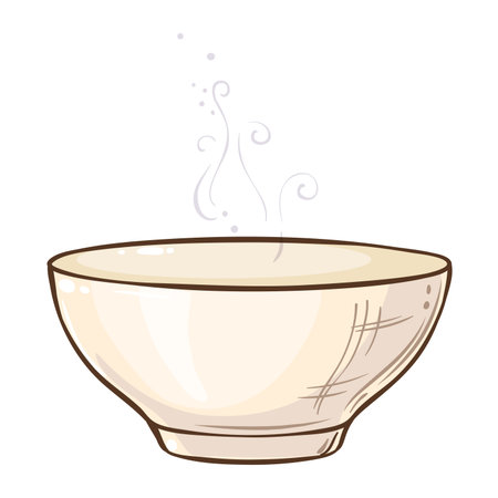 Tea Bowl Colored Detailed Illustration.のイラスト素材