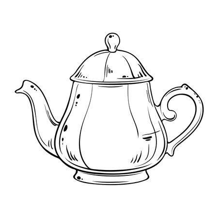 Teapot Vector isolated for Design and Decorationのイラスト素材