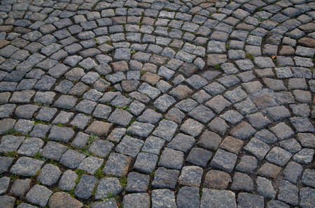 The city street, paved with torn stone.の写真素材