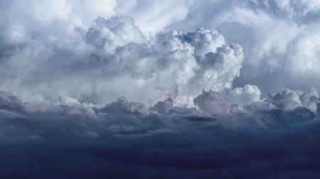 Cumulonimbus spring clouds in the spring sky.