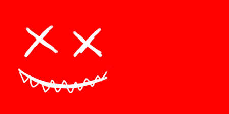 Abstraction of a smiling man made with a dry brush and white paint.の写真素材