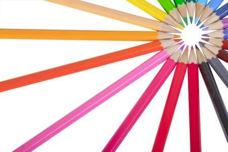 coloring pencilson a whit back dropの写真素材