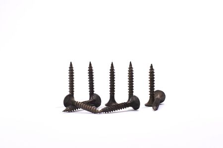 screw made of steel or metal screw isolated imageの写真素材