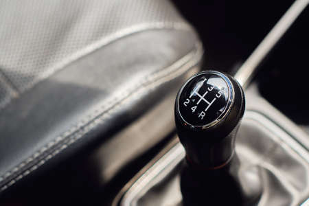 close-up view of gearshift stick manual transmissionの写真素材