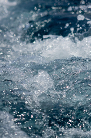 Water splash and bubble  from boat wake