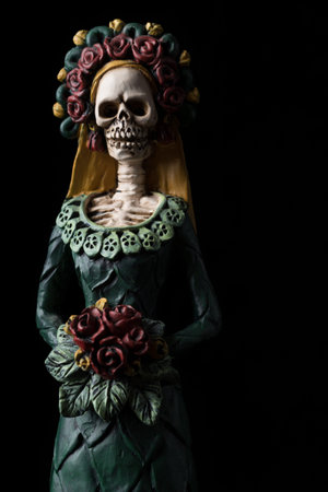 Catrina Calavera known as the "Elegant Skull" Dia de los Muertos (Day of the Dead) celebrationの写真素材