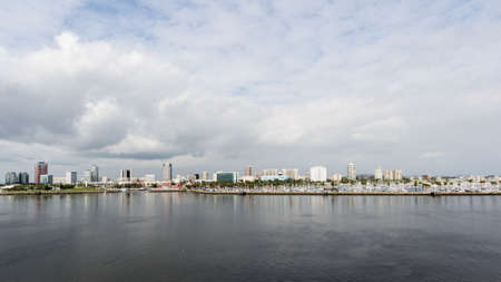 City of Long Beach skyline and Shorline Villageの写真素材