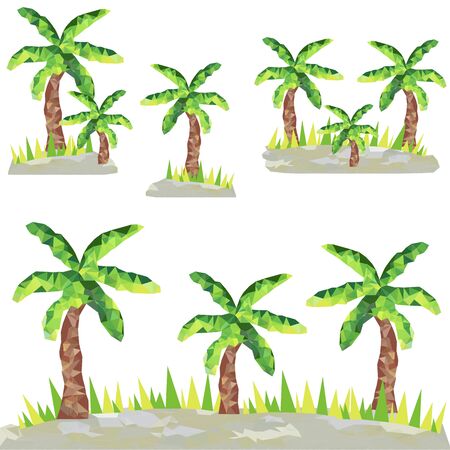 Vector polygon palms trees in Clip Artのイラスト素材