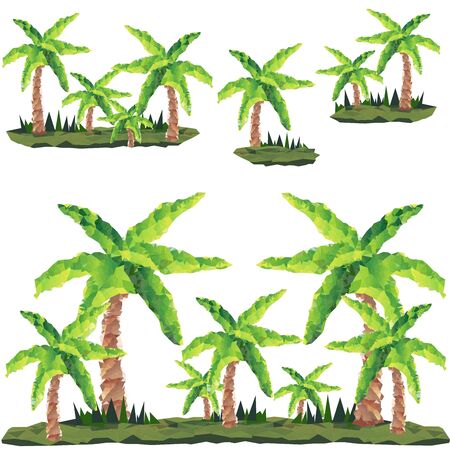 Polygon palms trees in clip art.のイラスト素材