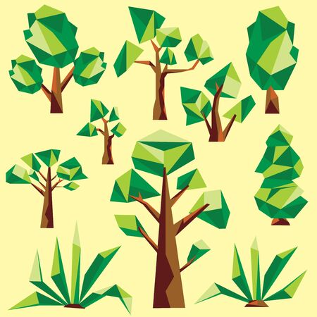 A Vector graphic. Polygon image. Green tree Clip Art illustration.のイラスト素材
