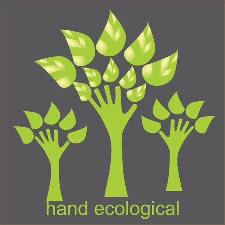 Hand forming a tree with leaves.Abstract Trees with hand ecological.のイラスト素材