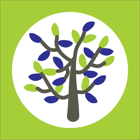 Natural logo or label with olive in circleのイラスト素材