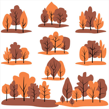 Vector set. Tree and pine Clip Artのイラスト素材