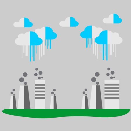 Concept of Eco with factory. Vector background illustration.のイラスト素材