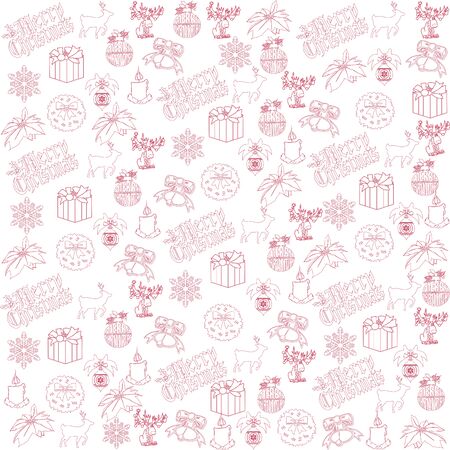 Christmas and New Year seamless patternのイラスト素材