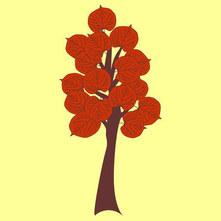 Autumn tree. Vector graphic illustration.のイラスト素材