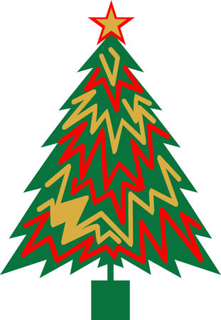 Modern Christmas tree illustration.のイラスト素材