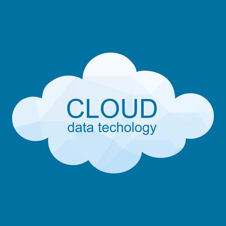 Cloud data technology. Polygon concept or background. Vector graphic illustration.