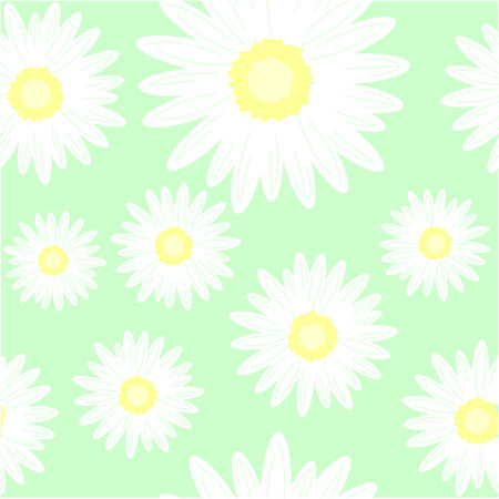 Seamless background with daisy flowers. Vector graphic illustration.のイラスト素材