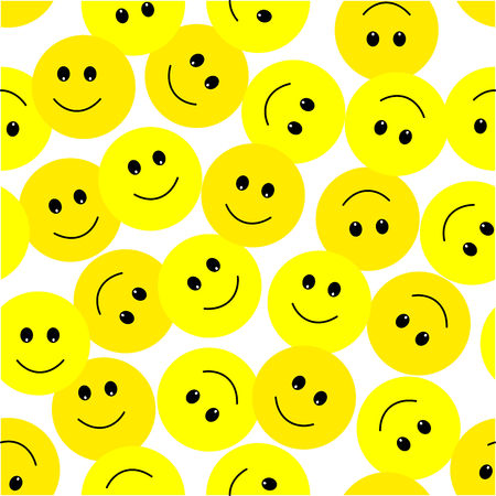 Smile Face Seamless Pattern. Vector Graphic Background.のイラスト素材