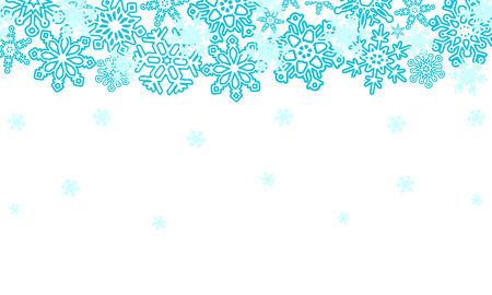 Winter background with various  snowflakes. Vector graphic pattern.のイラスト素材