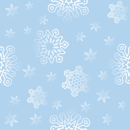 Seamless winter background with various snowflakes. Vector graphic  pattern.のイラスト素材