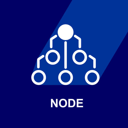 Block chain web icon with long shadow. Block Chain Technology Concept or symbol. Vector Illustration.のイラスト素材