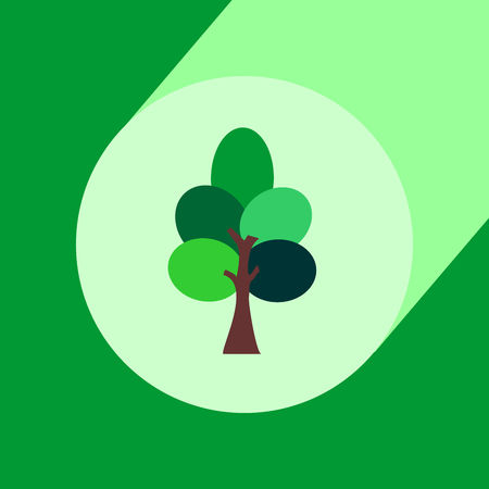 Tree flat design icon with long shadow. Vector Illustration isolated for graphic and web design.のイラスト素材
