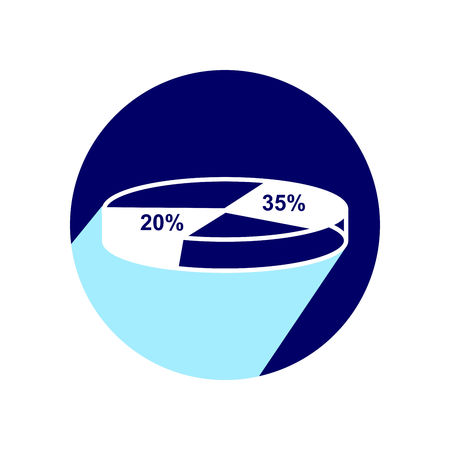 Chart icon with long shadow. Vector Illustration isolated for graphic and web design.のイラスト素材