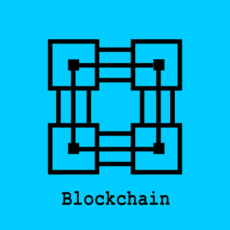 Block chain flat icon. Vector Illustration. Block Chain Technology Concept.のイラスト素材