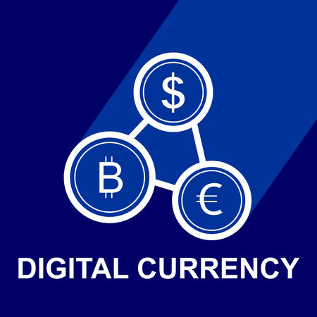 Block chain web icon with long shadow. Block Chain Technology Concept or symbol. Vector Illustration.のイラスト素材
