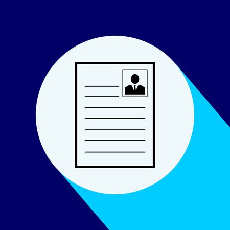 Document vector icon with long shadow. Vector Illustration isolated for graphic and web design.のイラスト素材