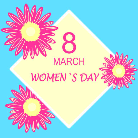 8 March. Floral Greeting card. International Happy Women's Day. Trendy Design Template. Vector illustration.のイラスト素材
