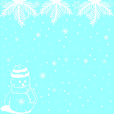 Winter Background with snow. Flat Vector Illustration.のイラスト素材