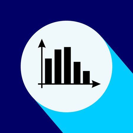 Chart icon with long shadow. Vector Illustration isolated for graphic and web design.のイラスト素材