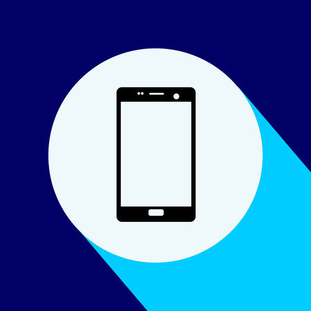 Mobile phone. Flat icon with long shadow. Vector Illustration isolated for graphic and web design.のイラスト素材