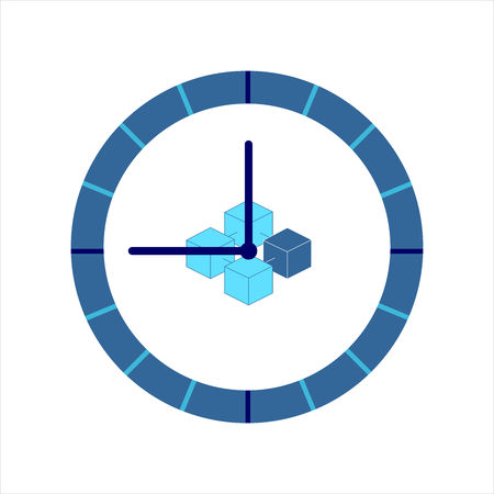 Clock with Block chain symbol. Time Icon. Time Icon. Vector Design Element.のイラスト素材