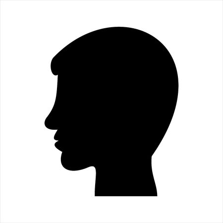 Silhouette of a man's head profile. Vector graphic illustration.のイラスト素材