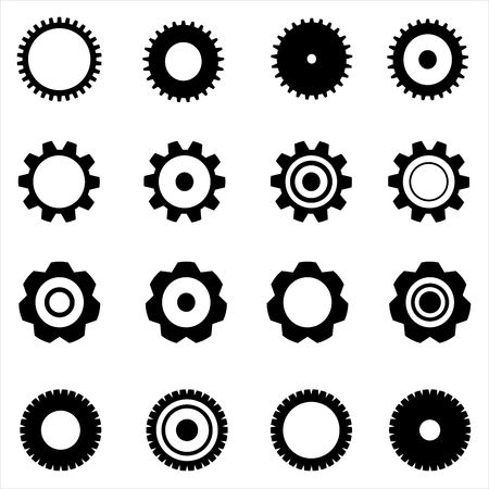 Set of flat icons of gears. Vector graphic illustration.のイラスト素材