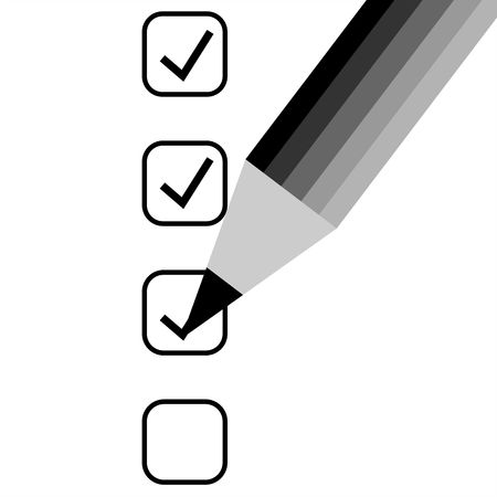 Checklist and pencil flat icon. Vector graphic illustration.のイラスト素材