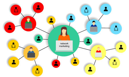 Network marketing infographic. Vector graphic illustration for advertising.のイラスト素材